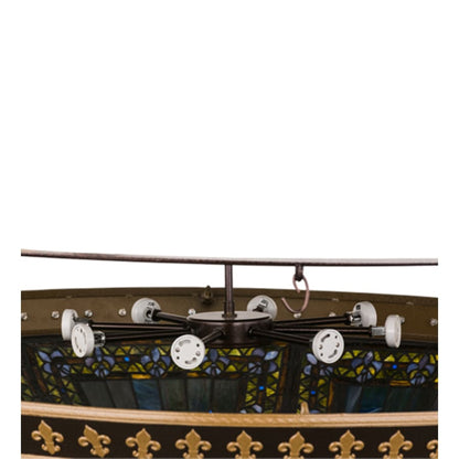 Meyda Tiffany Fleur-de-lis 8 Light 47" Wide Semi-Flush Bowl Ceiling Fixture