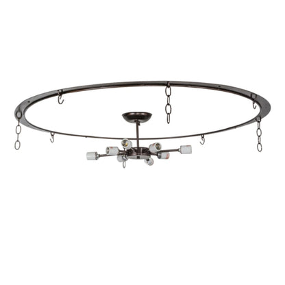 Meyda Tiffany Fleur-de-lis 8 Light 47" Wide Semi-Flush Bowl Ceiling Fixture