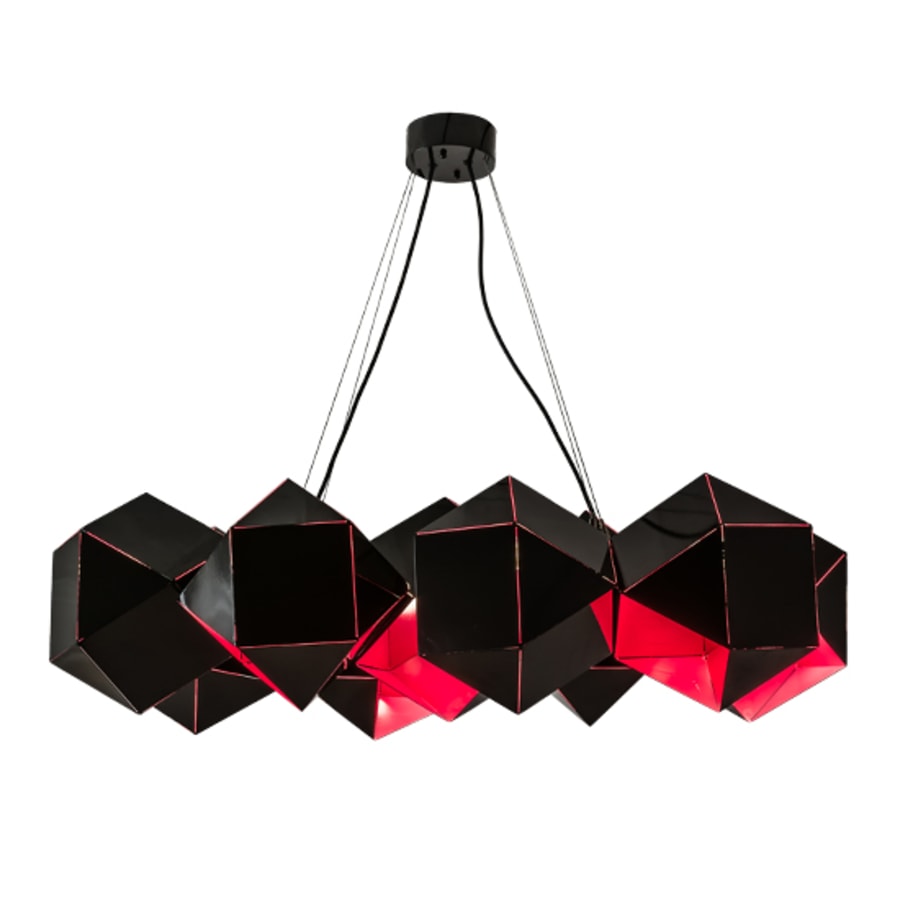 Meyda Tiffany Vierzehn 9 Light 40" Wide Abstract Linear Pendant