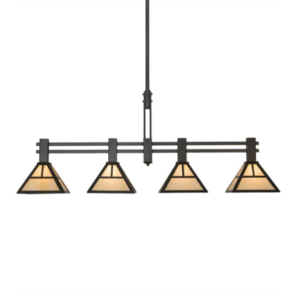 Meyda Tiffany Mission 4 Light 64" Wide Linear Pendant