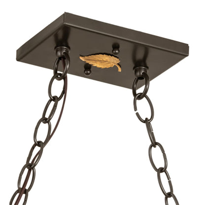 Meyda Tiffany Wildlife Through the Trees 6 Light 50" Wide Linear Pendant