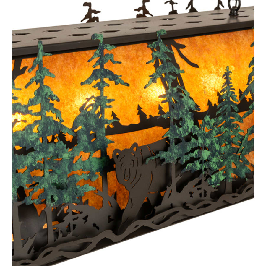 Meyda Tiffany Wildlife Through the Trees 6 Light 50" Wide Linear Pendant