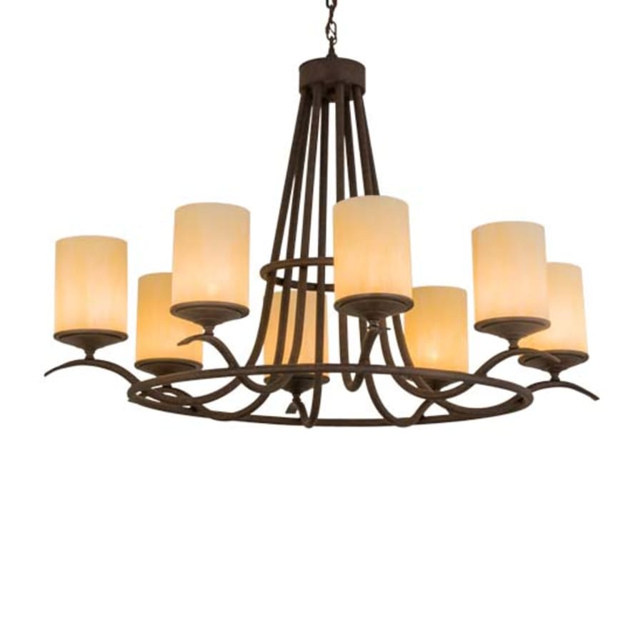 Meyda Tiffany Long Octavia 8 Light 36" Wide Pillar Candle Ring Chandelier