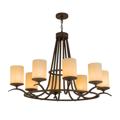 Meyda Tiffany Long Octavia 8 Light 36" Wide Pillar Candle Ring Chandelier
