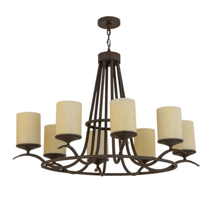Meyda Tiffany Long Octavia 8 Light 36" Wide Pillar Candle Ring Chandelier