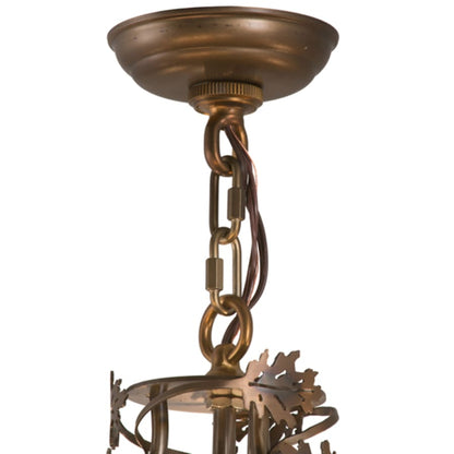 Meyda Tiffany Greenbriar Oak 9 Light 34" Wide Taper Candle Style Chandelier