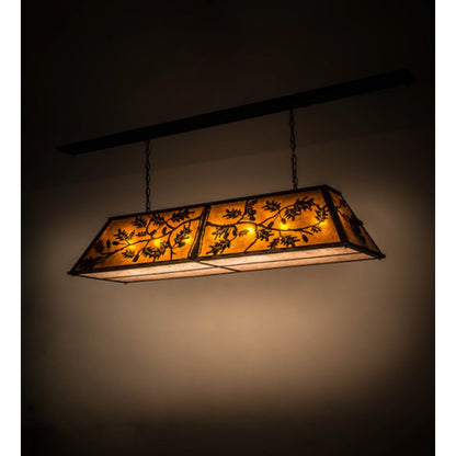 Meyda Tiffany Oak Leaf and Acorn 9 Light 72" Wide Linear Pendant
