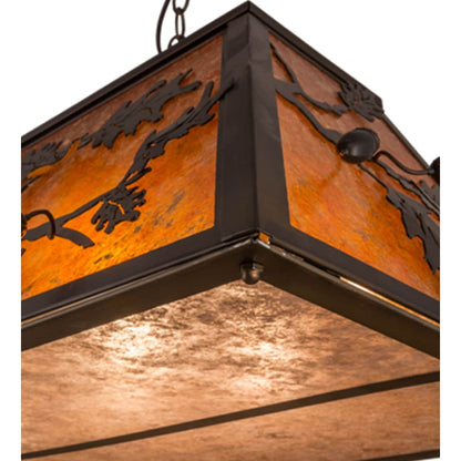 Meyda Tiffany Oak Leaf and Acorn 9 Light 72" Wide Linear Pendant