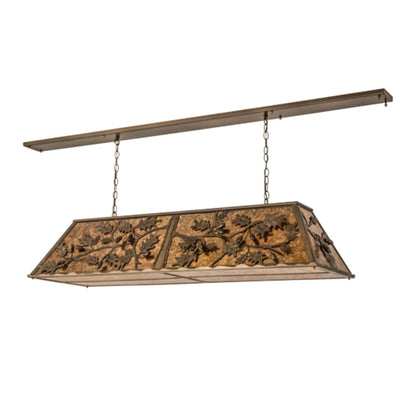 Meyda Tiffany Oak Leaf and Acorn 9 Light 72" Wide Linear Pendant