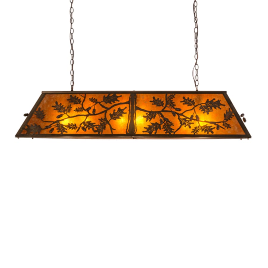 Meyda Tiffany Oak Leaf and Acorn 9 Light 72" Wide Linear Pendant