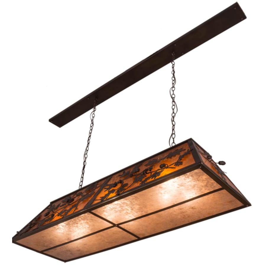 Meyda Tiffany Oak Leaf and Acorn 9 Light 72" Wide Linear Pendant