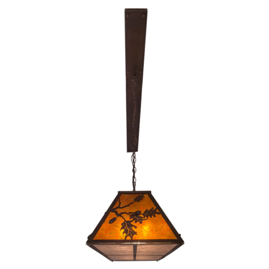 Meyda Tiffany Oak Leaf and Acorn 9 Light 72" Wide Linear Pendant