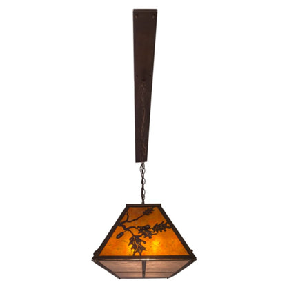 Meyda Tiffany Oak Leaf and Acorn 9 Light 72" Wide Linear Pendant