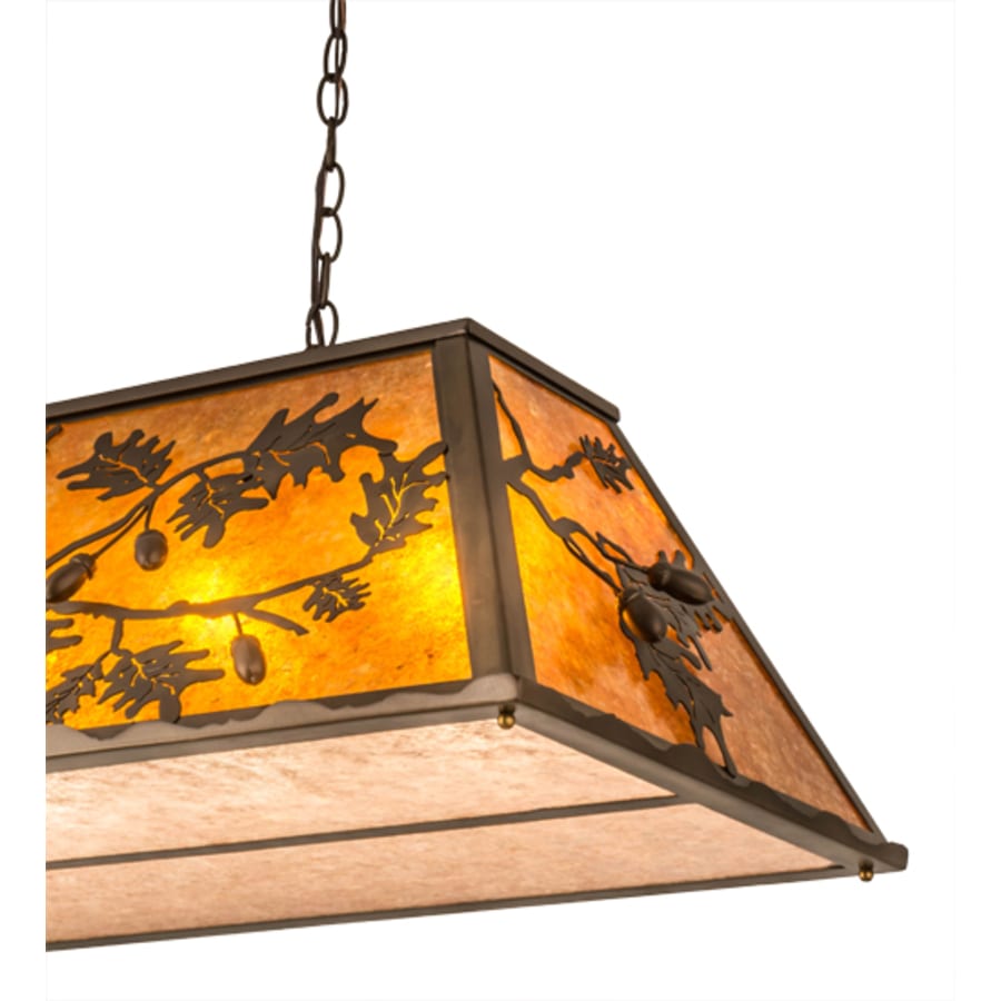 Meyda Tiffany Oak Leaf and Acorn 9 Light 72" Wide Linear Pendant