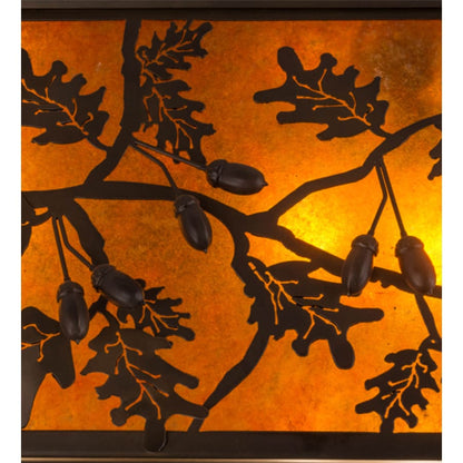 Meyda Tiffany Oak Leaf and Acorn 9 Light 72" Wide Linear Pendant