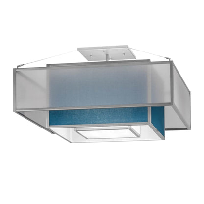 Meyda Tiffany Quadrato Umador 4 Light 51" Wide Semi-Flush Square Ceiling Fixture - Nickel Finish