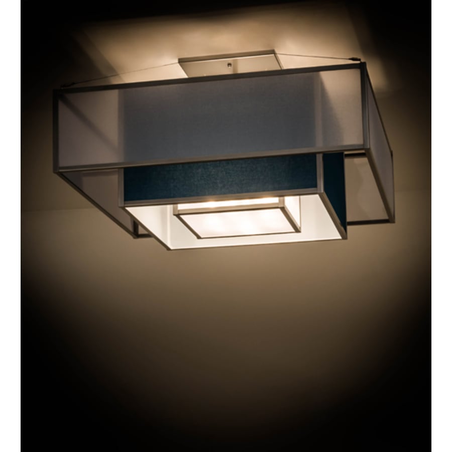 Meyda Tiffany Quadrato Umador 4 Light 51" Wide Semi-Flush Square Ceiling Fixture - Nickel Finish