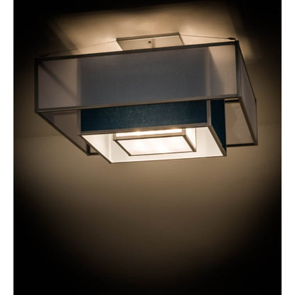 Meyda Tiffany Quadrato Umador 4 Light 51" Wide Semi-Flush Square Ceiling Fixture - Nickel Finish