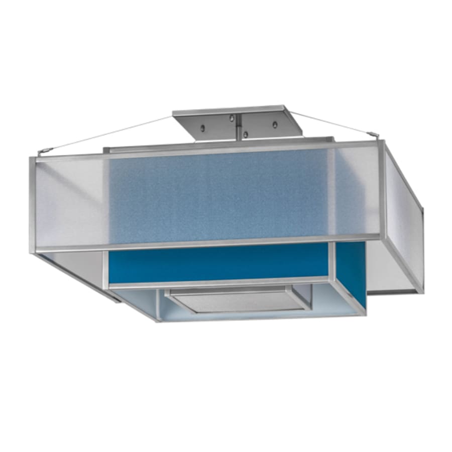 Meyda Tiffany Quadrato Umador 4 Light 51" Wide Semi-Flush Square Ceiling Fixture - Nickel Finish