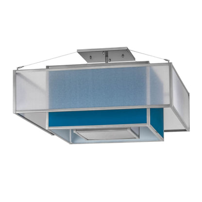 Meyda Tiffany Quadrato Umador 4 Light 51" Wide Semi-Flush Square Ceiling Fixture - Nickel Finish