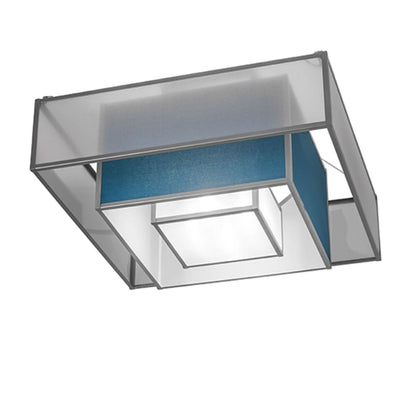 Meyda Tiffany Quadrato Umador 4 Light 51" Wide Semi-Flush Square Ceiling Fixture - Nickel Finish
