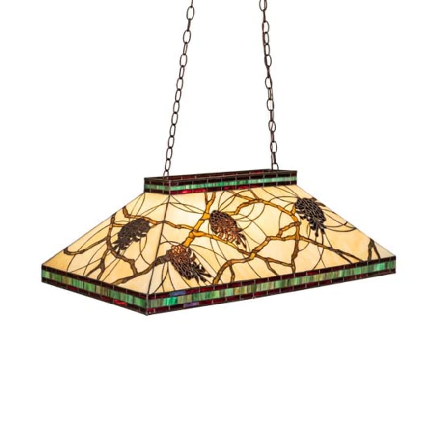 Meyda Tiffany Pinecone Mission 3 Light 39" Wide Linear Pendant