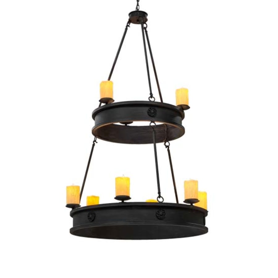 Meyda Tiffany Lorenzo 9 Light 48" Wide Pillar Candle Ring Chandelier