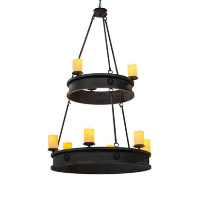 Meyda Tiffany Lorenzo 9 Light 48" Wide Pillar Candle Ring Chandelier