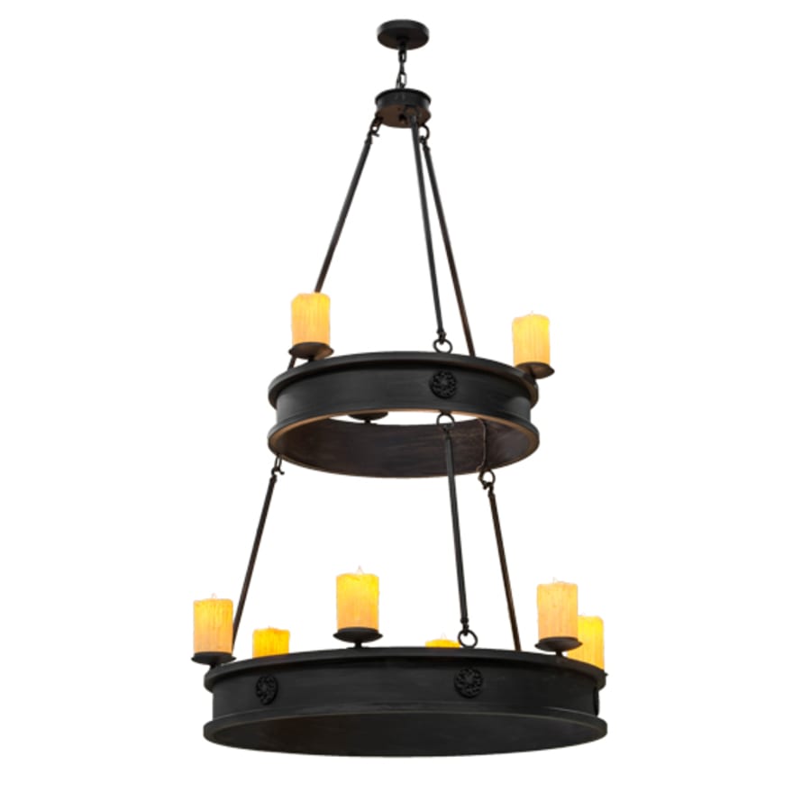 Meyda Tiffany Lorenzo 9 Light 48" Wide Pillar Candle Ring Chandelier