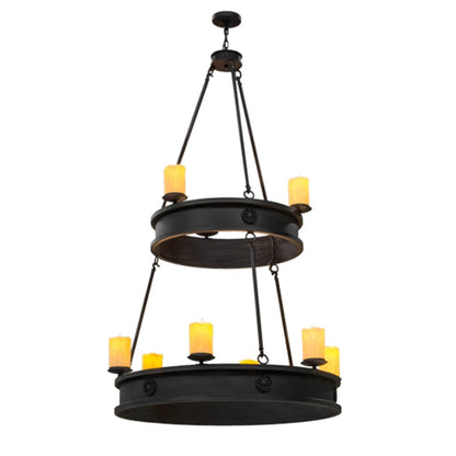 Meyda Tiffany Lorenzo 9 Light 48" Wide Pillar Candle Ring Chandelier