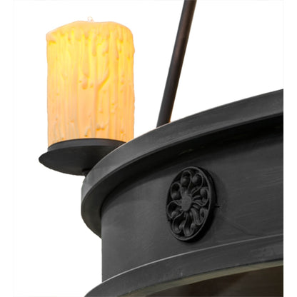 Meyda Tiffany Lorenzo 9 Light 48" Wide Pillar Candle Ring Chandelier