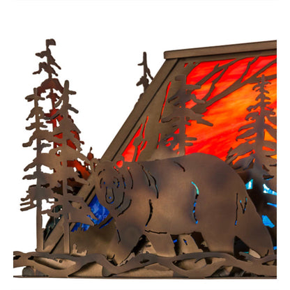Meyda Tiffany Bear Through the Trees 6 Light 36" Wide Linear Pendant