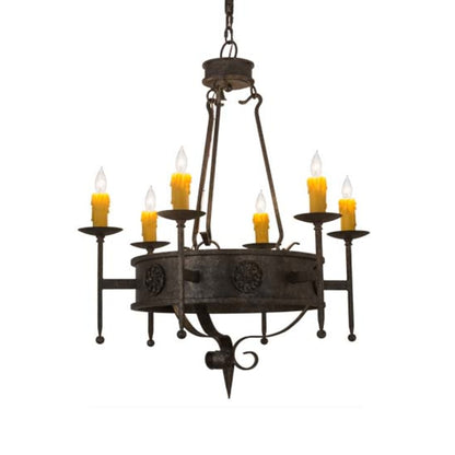 Meyda Tiffany Lorenzo 6 Light 30" Wide Taper Candle Style Chandelier
