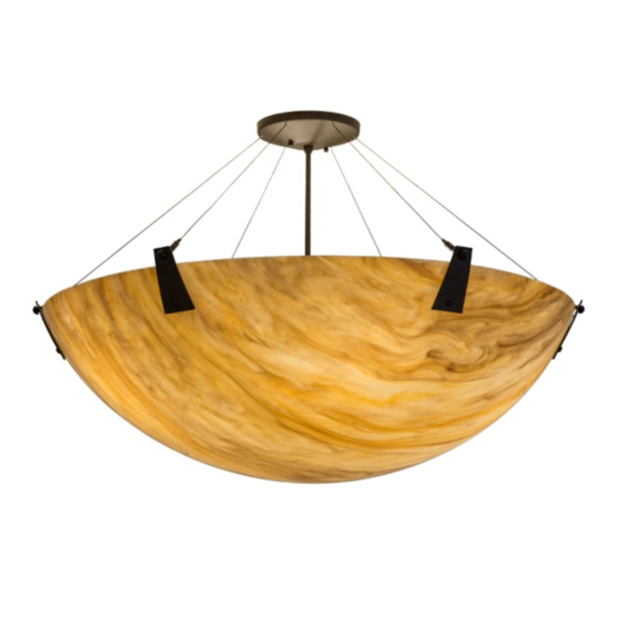 Meyda Tiffany Araneta 4 Light 37" Wide Semi-Flush Bowl Ceiling Fixture - Oil Rubbed Bronze Finish - GU24 Bulb Base