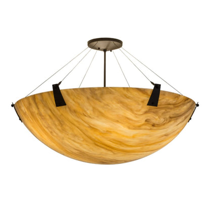 Meyda Tiffany Araneta 4 Light 37" Wide Semi-Flush Bowl Ceiling Fixture - Oil Rubbed Bronze Finish - GU24 Bulb Base