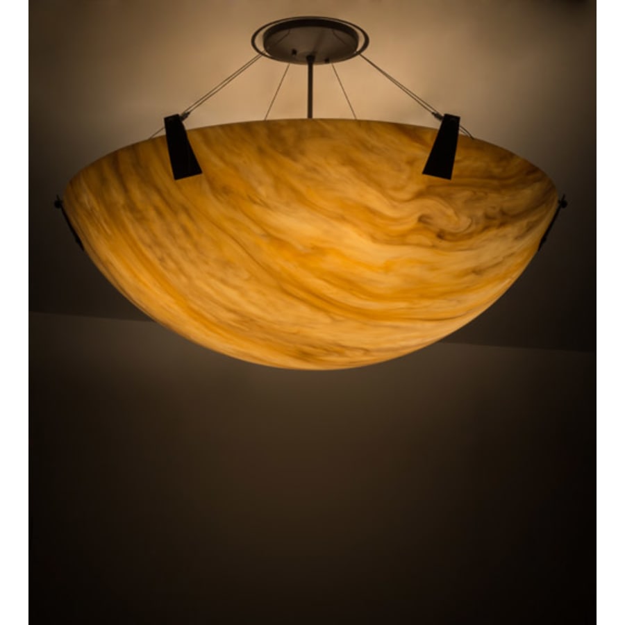 Meyda Tiffany Araneta 4 Light 37" Wide Semi-Flush Bowl Ceiling Fixture - Oil Rubbed Bronze Finish - GU24 Bulb Base
