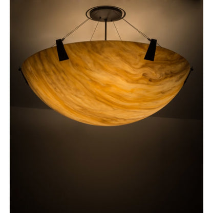 Meyda Tiffany Araneta 4 Light 37" Wide Semi-Flush Bowl Ceiling Fixture - Oil Rubbed Bronze Finish - GU24 Bulb Base