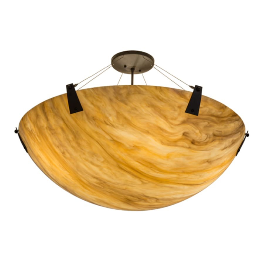 Meyda Tiffany Araneta 4 Light 37" Wide Semi-Flush Bowl Ceiling Fixture - Oil Rubbed Bronze Finish - GU24 Bulb Base