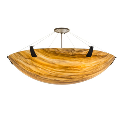 Meyda Tiffany Araneta 6 Light 49" Wide Semi-Flush Bowl Ceiling Fixture - Oil Rubbed Bronze Finish - GU24 Bulb Base