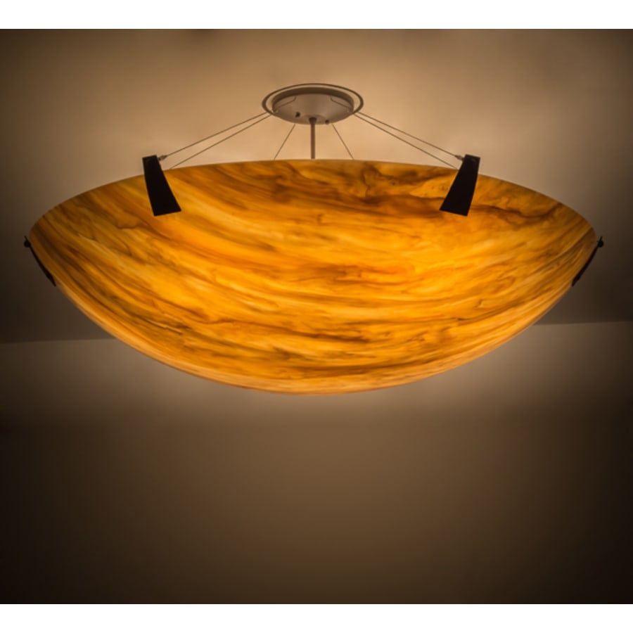 Meyda Tiffany Araneta 6 Light 49" Wide Semi-Flush Bowl Ceiling Fixture - Oil Rubbed Bronze Finish - GU24 Bulb Base