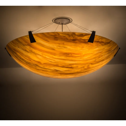 Meyda Tiffany Araneta 6 Light 49" Wide Semi-Flush Bowl Ceiling Fixture - Oil Rubbed Bronze Finish - GU24 Bulb Base