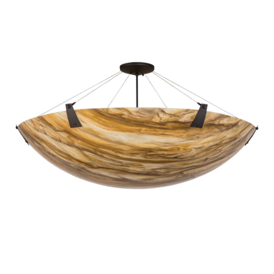 Meyda Tiffany Araneta 6 Light 49" Wide Semi-Flush Bowl Ceiling Fixture - Oil Rubbed Bronze Finish - GU24 Bulb Base