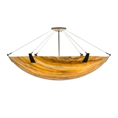 Meyda Tiffany Araneta 6 Light 49" Wide Semi-Flush Bowl Ceiling Fixture - Oil Rubbed Bronze Finish - GU24 Bulb Base