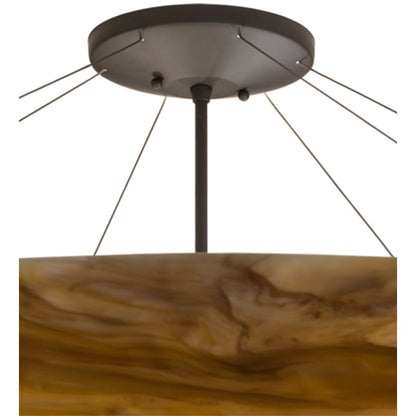 Meyda Tiffany Araneta 6 Light 49" Wide Semi-Flush Bowl Ceiling Fixture - Oil Rubbed Bronze Finish - GU24 Bulb Base