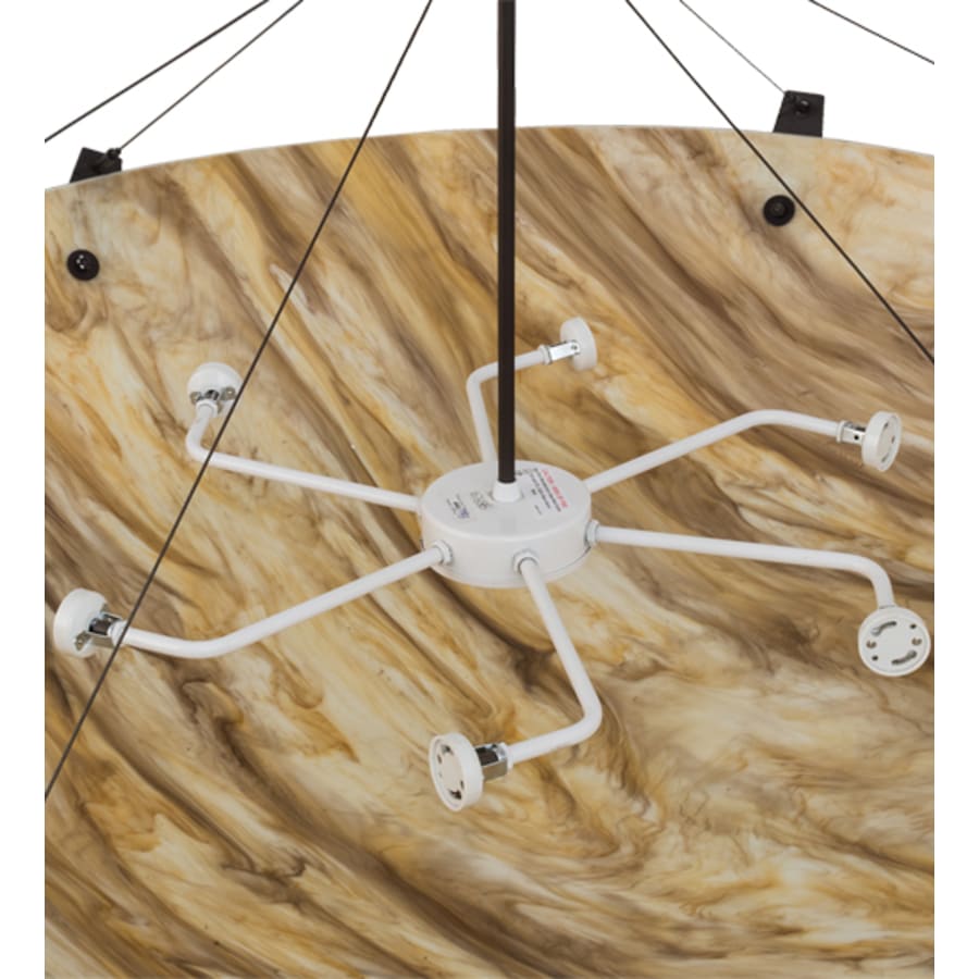 Meyda Tiffany Araneta 6 Light 49" Wide Semi-Flush Bowl Ceiling Fixture - Oil Rubbed Bronze Finish - GU24 Bulb Base