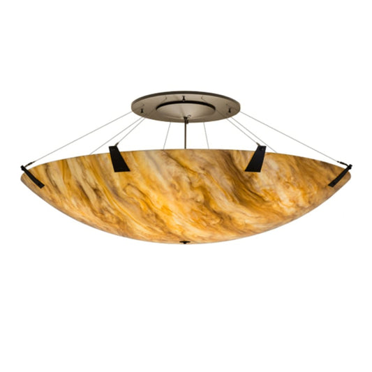 Meyda Tiffany Araneta 12 Light 61" Wide Semi-Flush Bowl Ceiling Fixture - Oil Rubbed Bronze Finish - Medium Bulb Base