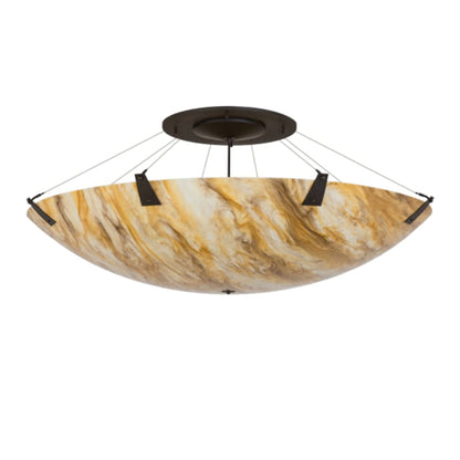 Meyda Tiffany Araneta 12 Light 61" Wide Semi-Flush Bowl Ceiling Fixture - Oil Rubbed Bronze Finish - Medium Bulb Base