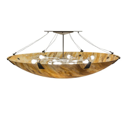Meyda Tiffany Araneta 12 Light 61" Wide Semi-Flush Bowl Ceiling Fixture - Oil Rubbed Bronze Finish - Medium Bulb Base