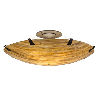 Meyda Tiffany Araneta 14 Light 72" Wide Semi-Flush Bowl Ceiling Fixture - Oil Rubbed Bronze Finish - GU24 Bulb Base