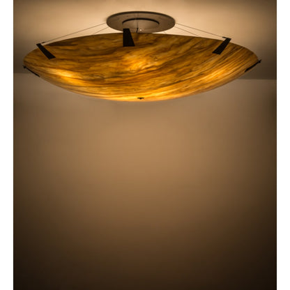 Meyda Tiffany Araneta 14 Light 72" Wide Semi-Flush Bowl Ceiling Fixture - Oil Rubbed Bronze Finish - GU24 Bulb Base